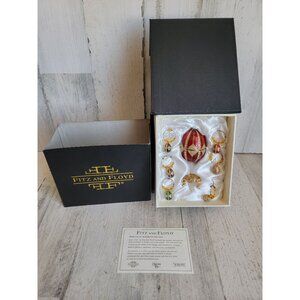 Fitz Floyd Red gold Jewel Egg box wine collection